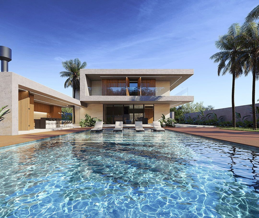 projeto de casa com Piscina grande