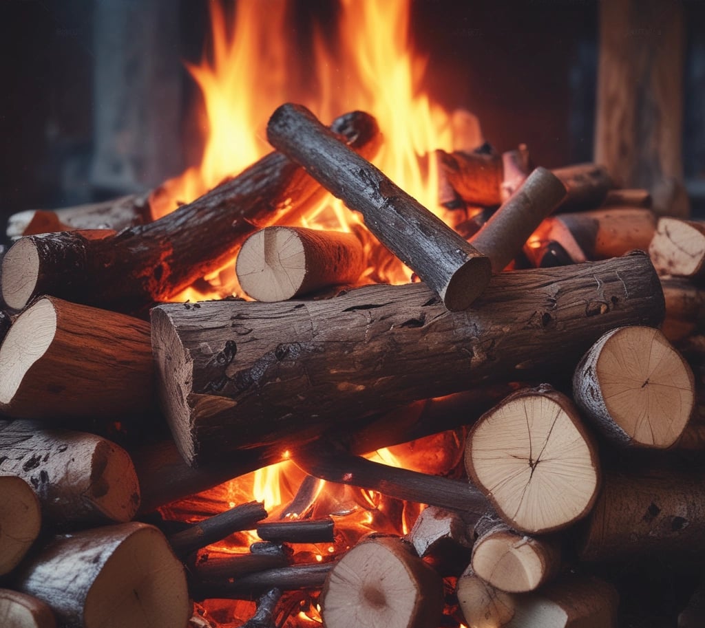 A friendly staff member at Teesdale Gas Supplies answering a phone call in a cozy shop filled with gas bottles and firewood.