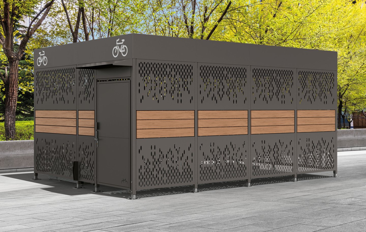 Mobiliario urbano sostenible para aparcamiento de bicicletas en espacio público