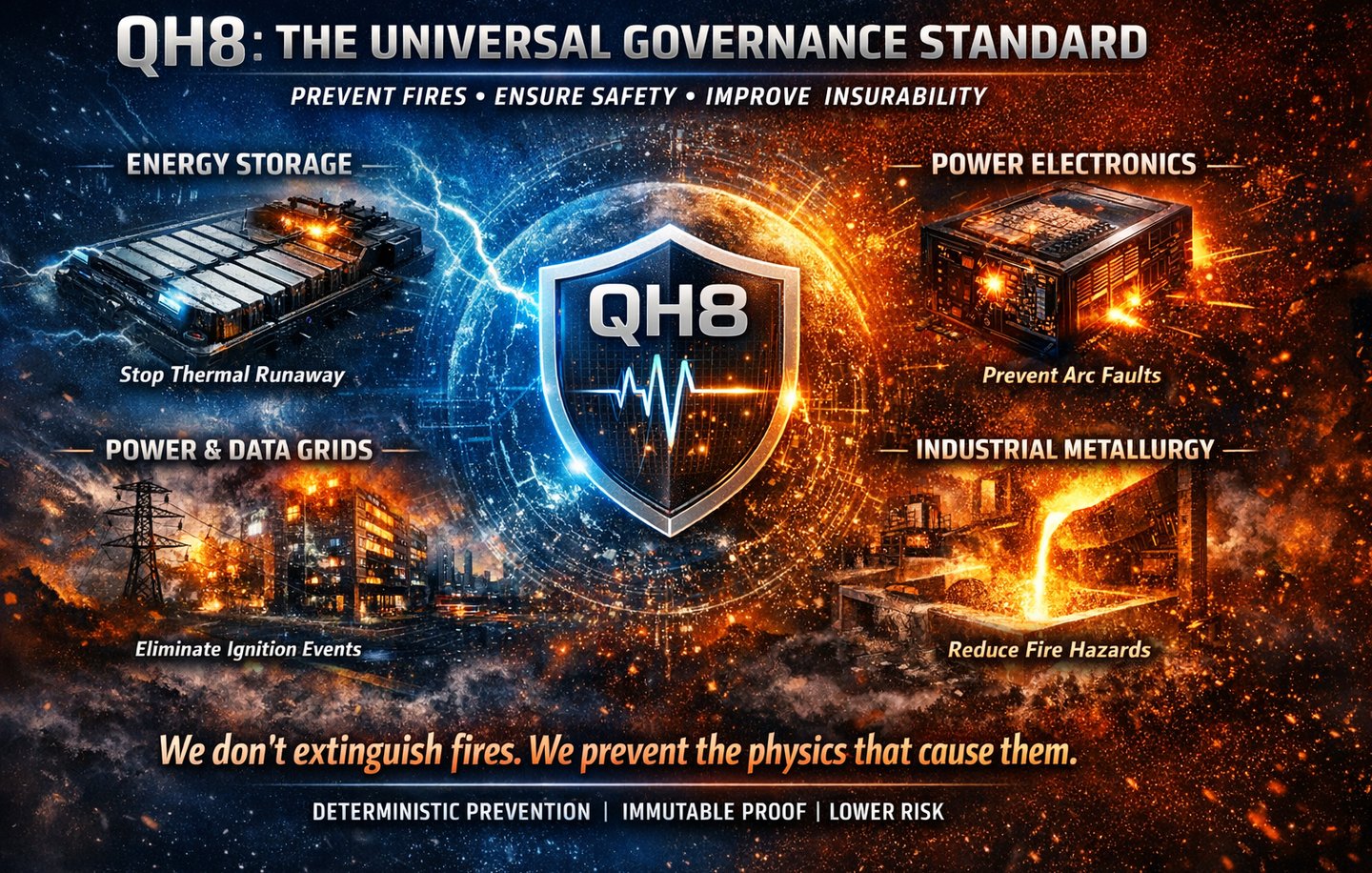 QH8 shield: Deterministic prevention of fires in energy, power, and industrial systems
