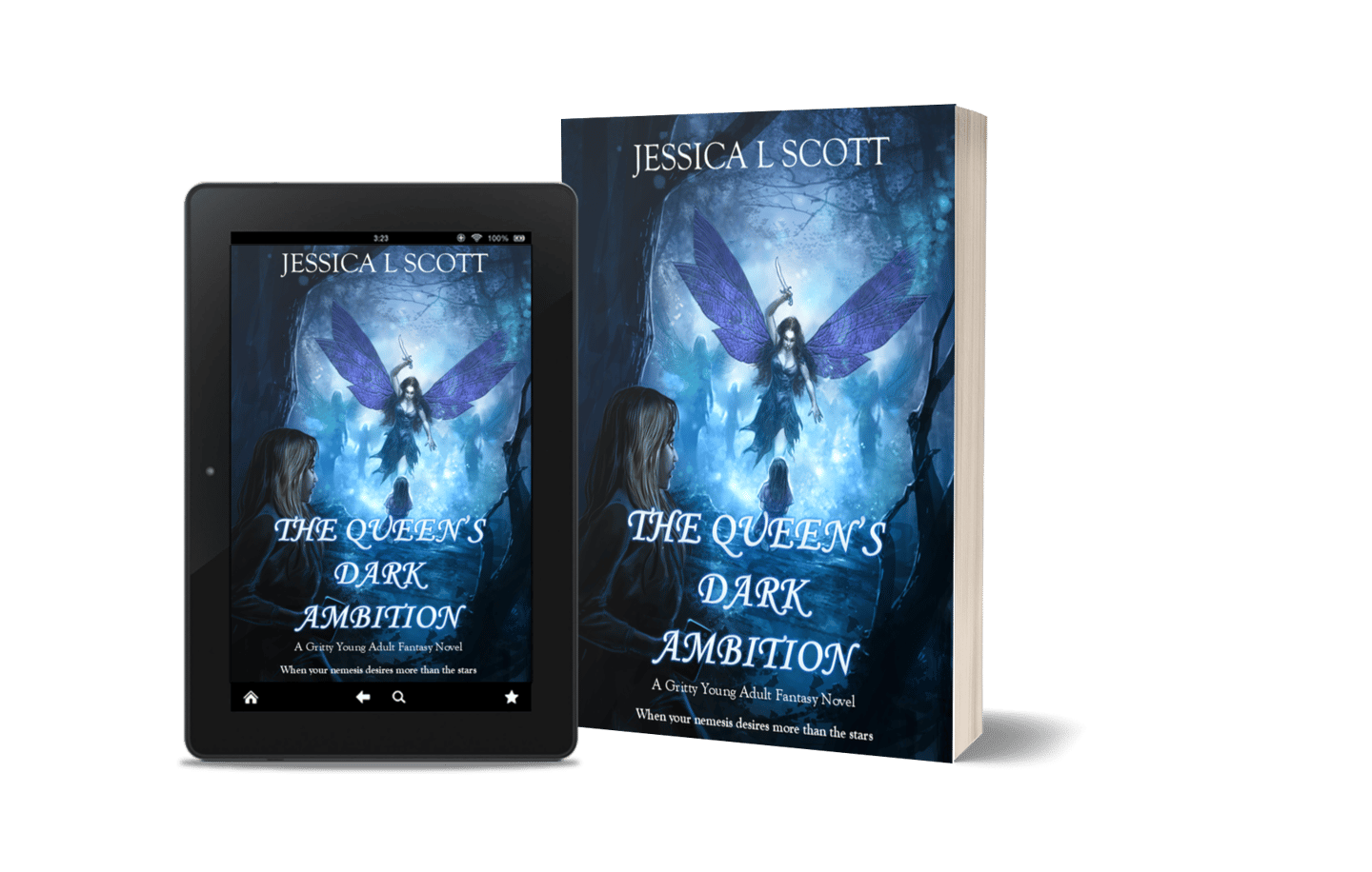 Paperback and ebook of the Queen's Dark Ambition