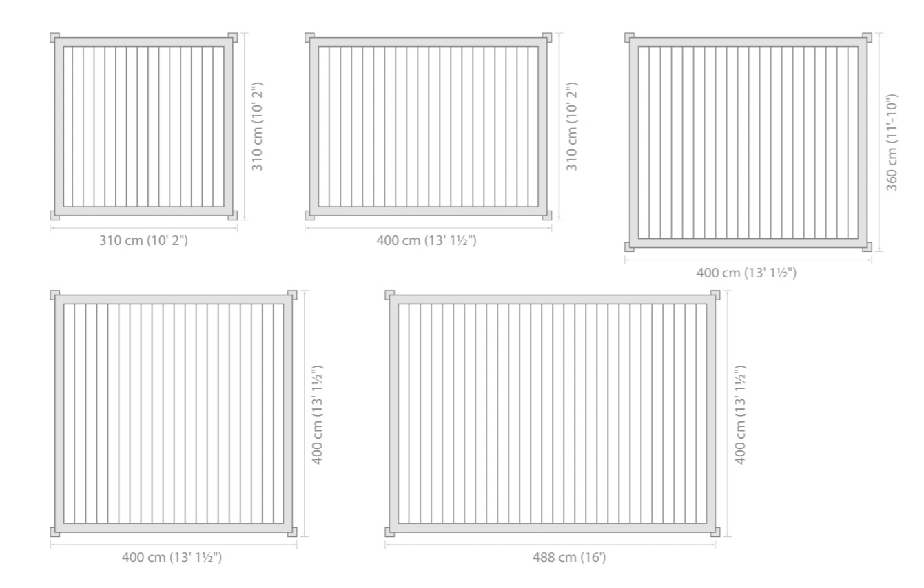 bioklimatska pergola dimenzije