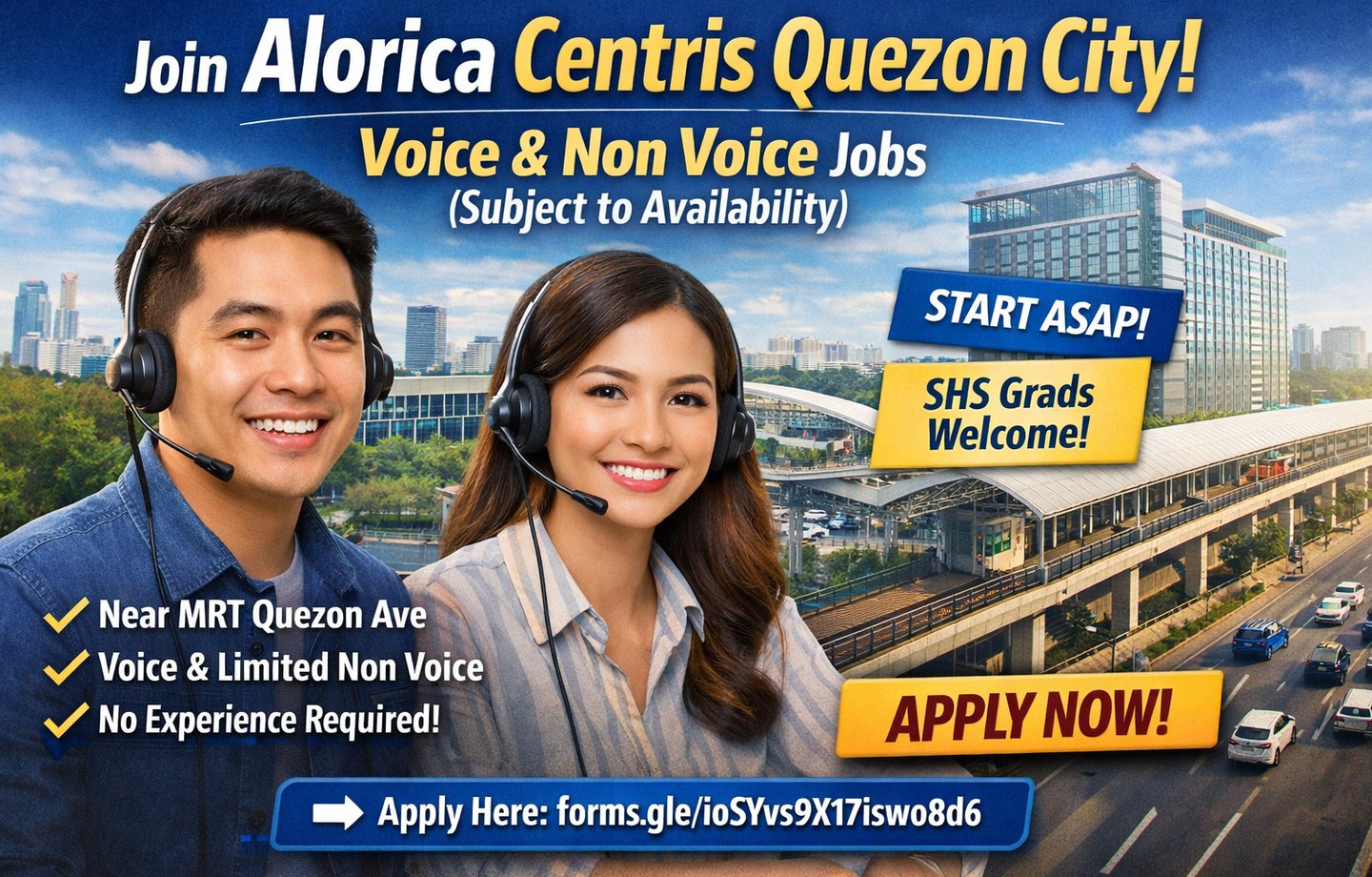 Alorica Centris Quezon City Centrix Hiring BPO Jobs Call Center WFH Work From Home