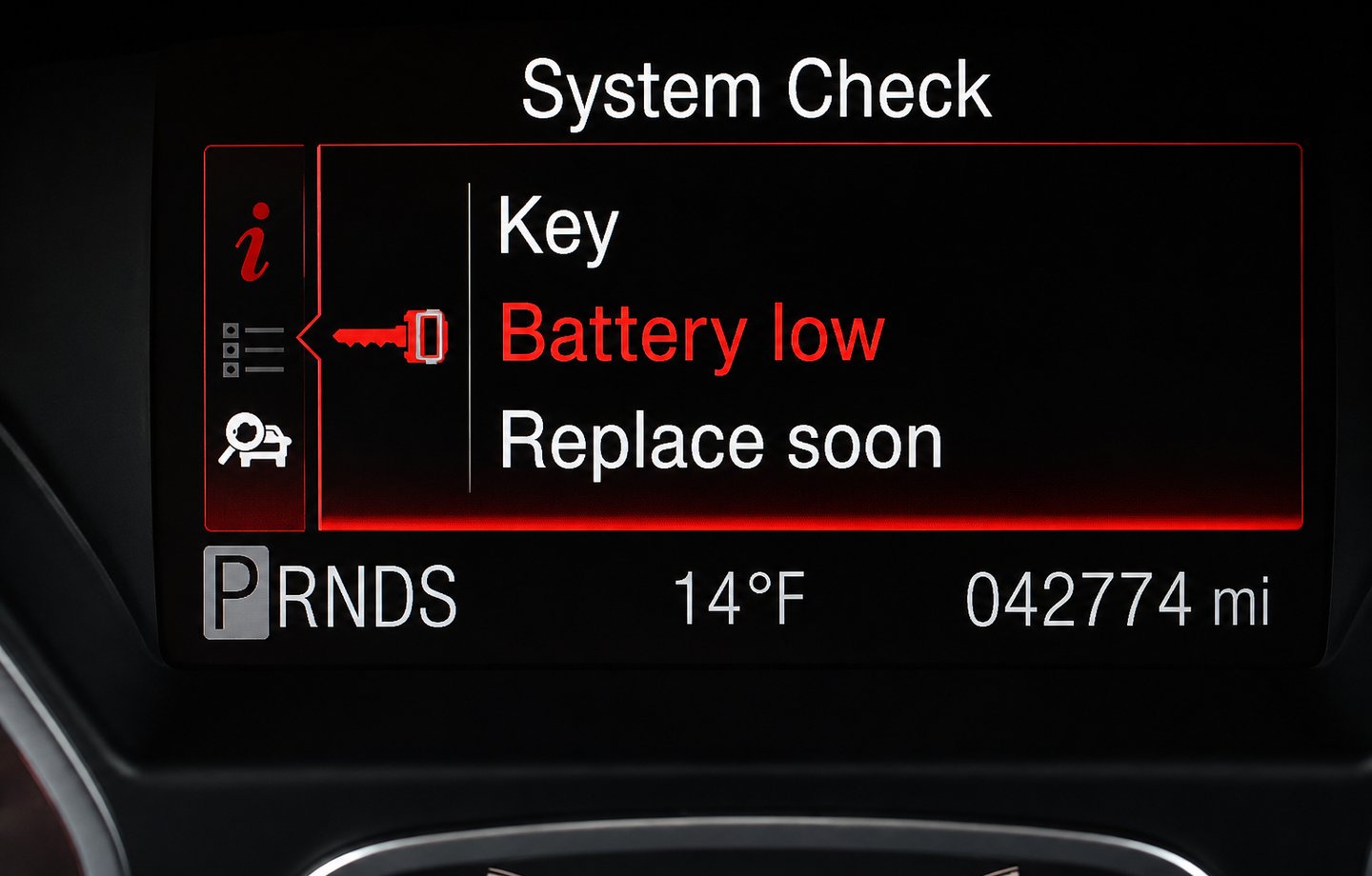 mesaj pe board la automobil baterie slaba, sau key not detected