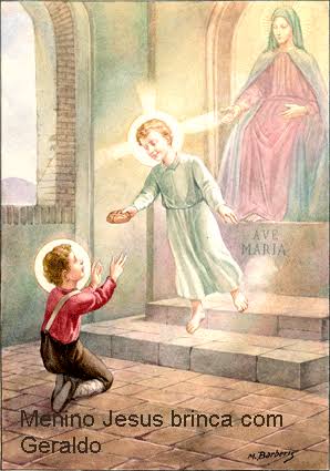 São Geraldo brincando com o menino Jesus