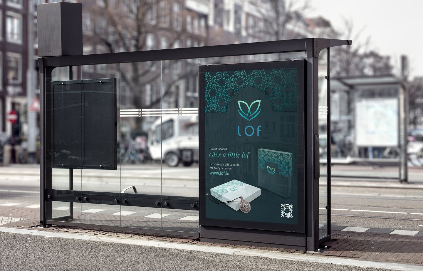 Bus-stop advertisement for LOF