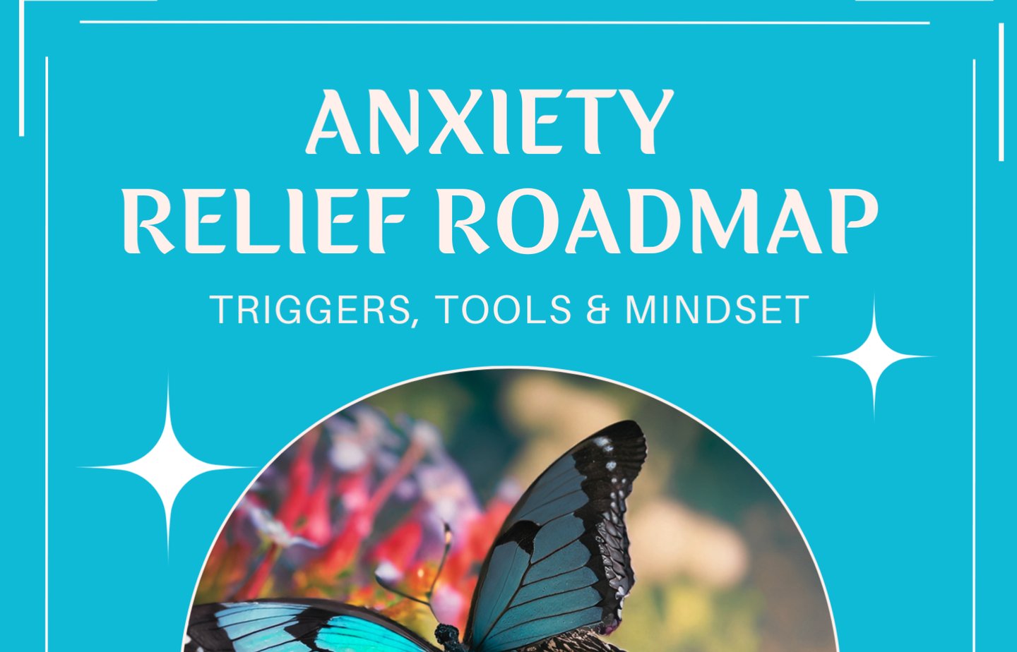 a butterfly on a blue background for anxiety relief journal