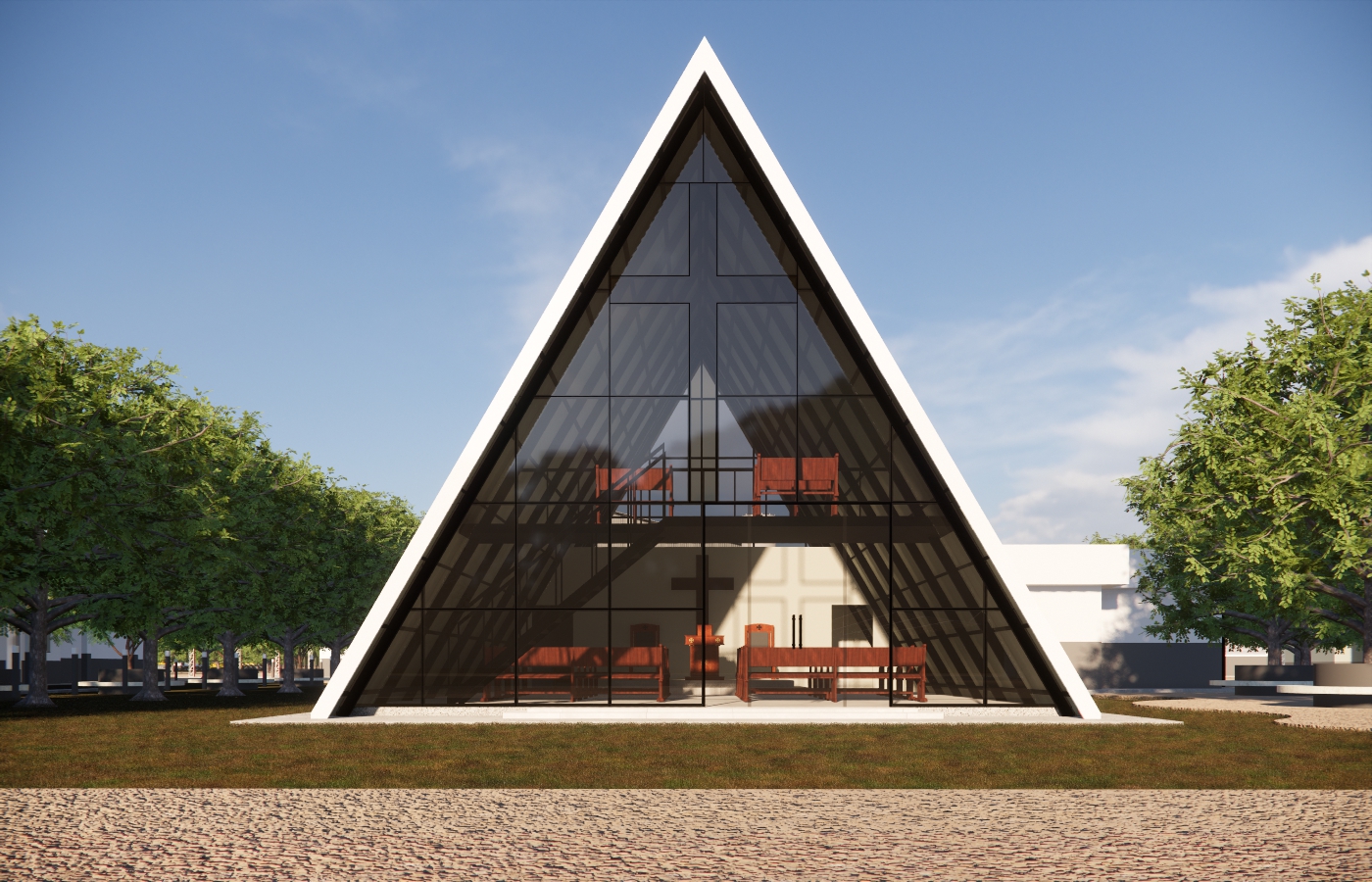 Capela rural integrada ao complexo da sede da fazenda