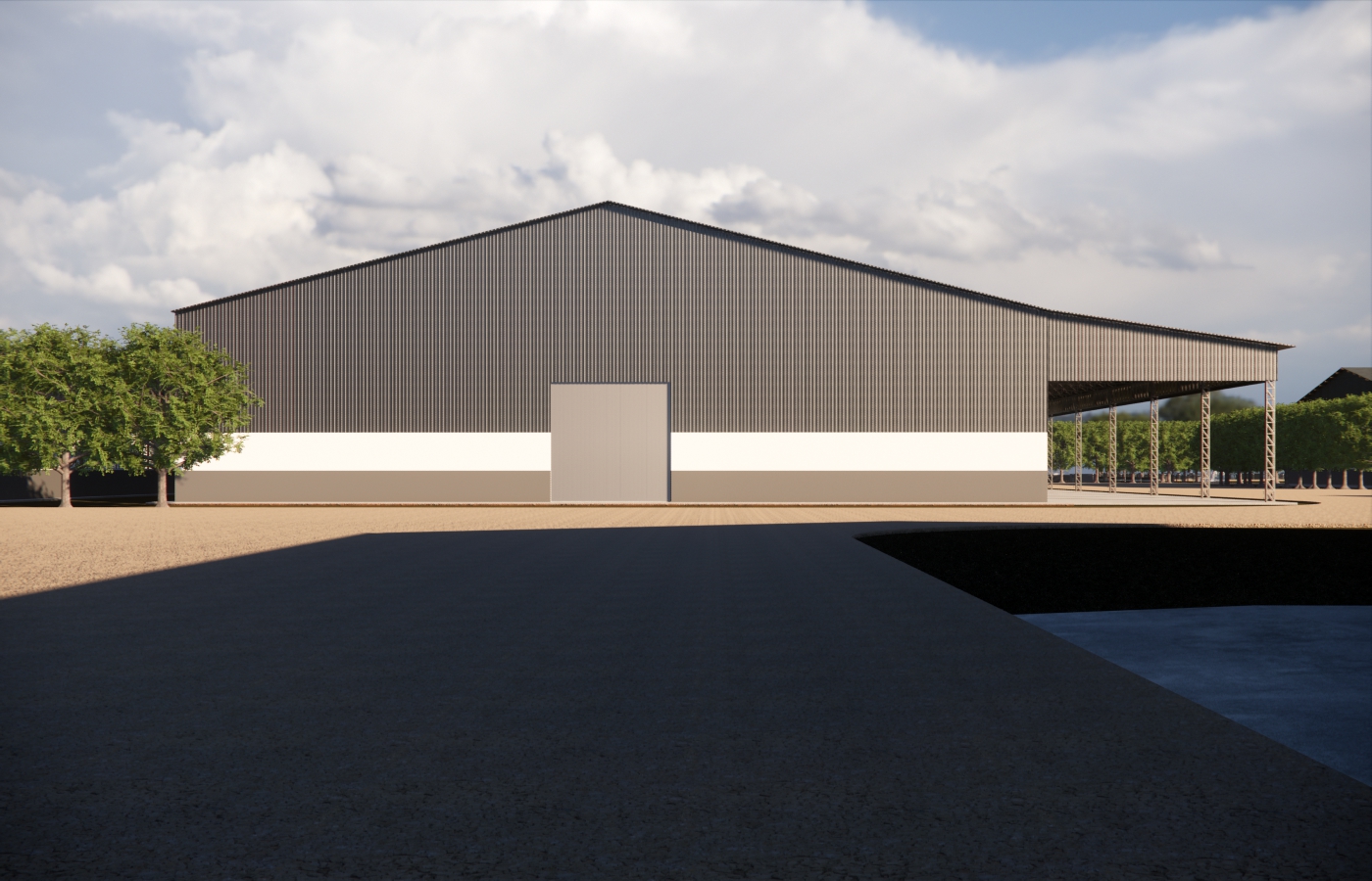 Galpão para armazenagem geral e almoxarifado da fazenda