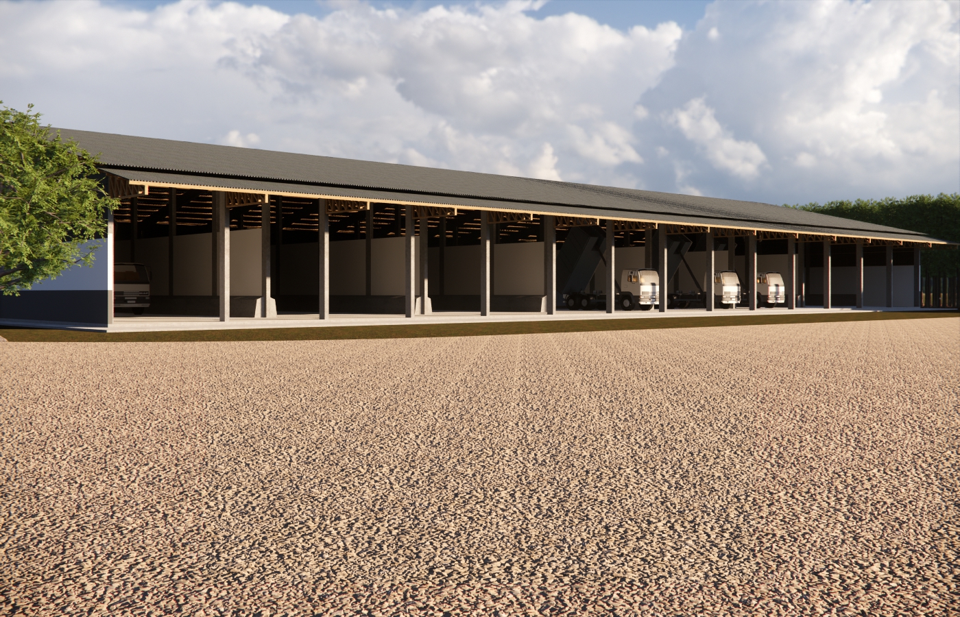 Galpão com ventilação e piso reforçado para armazenar fertilizantes