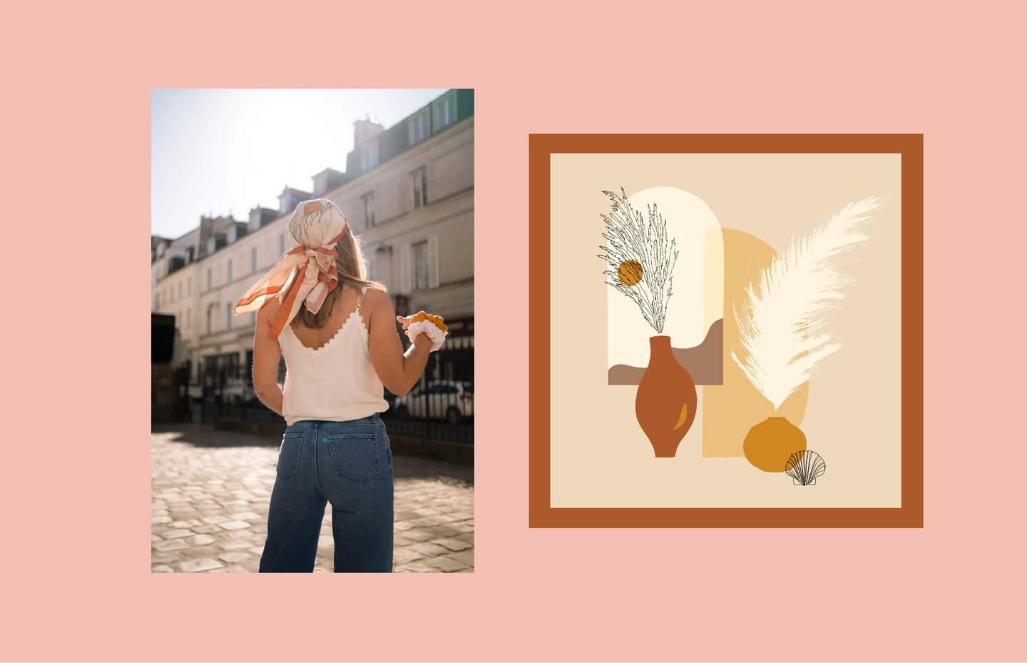 a woman in a white top and a picture of a woman in a white top