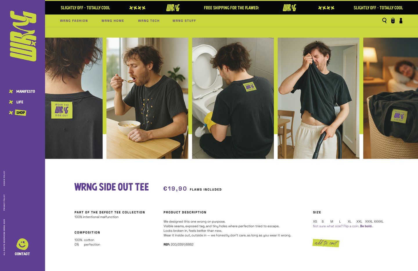 An image of the product page for the WRNG website