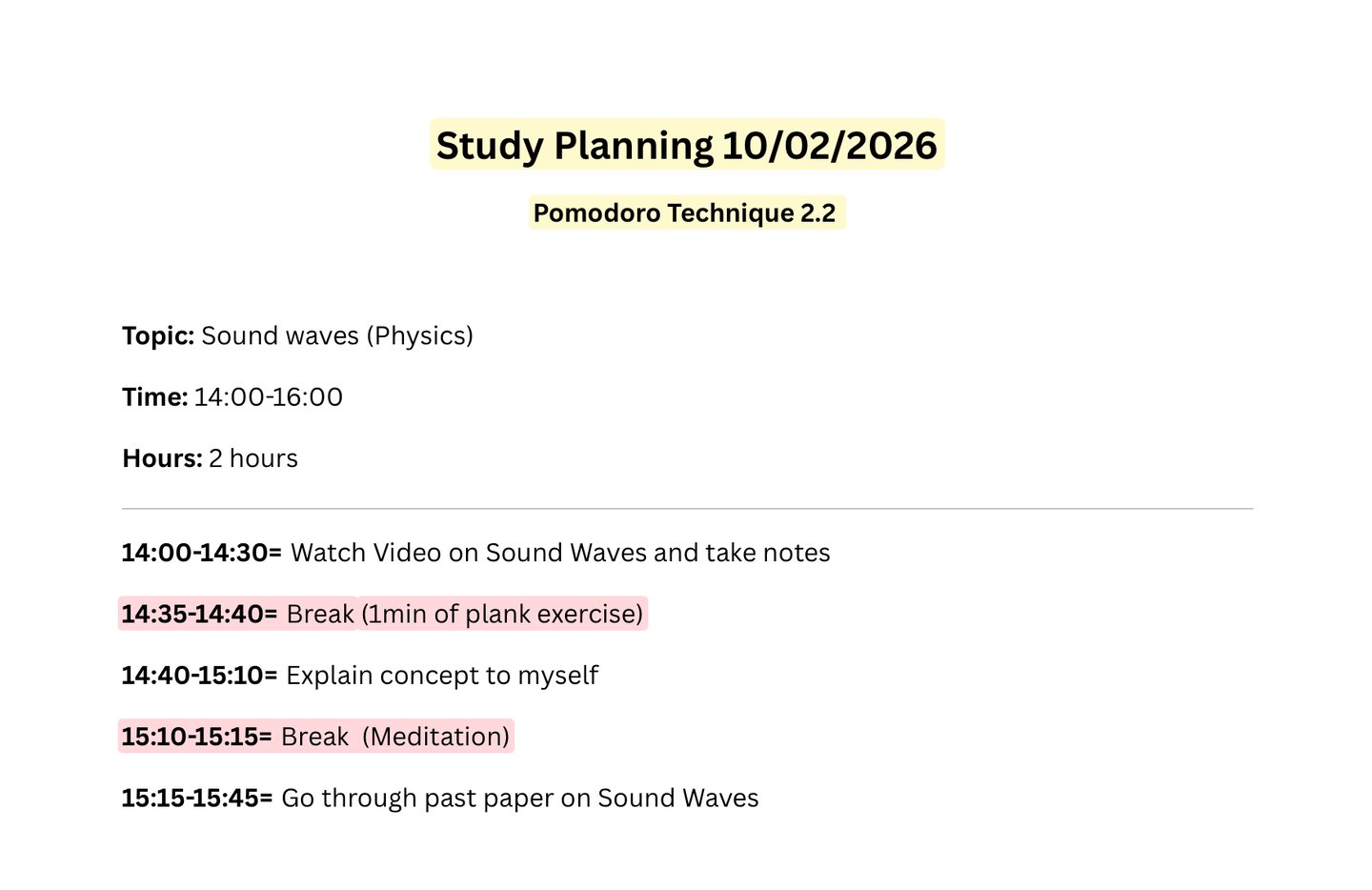 Study Session with Pomodoro Technique 2.2