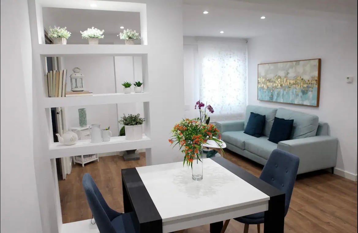 dining table and sofa