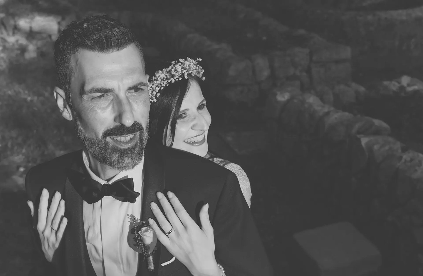 sposo e sposa in bianco e nero a ragusa
