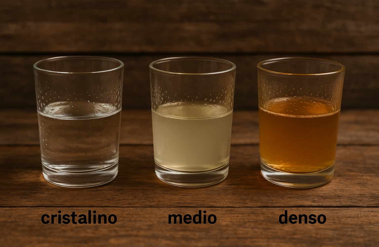 Comparación de consistencias en diferentes tipos de mezcal auténtico