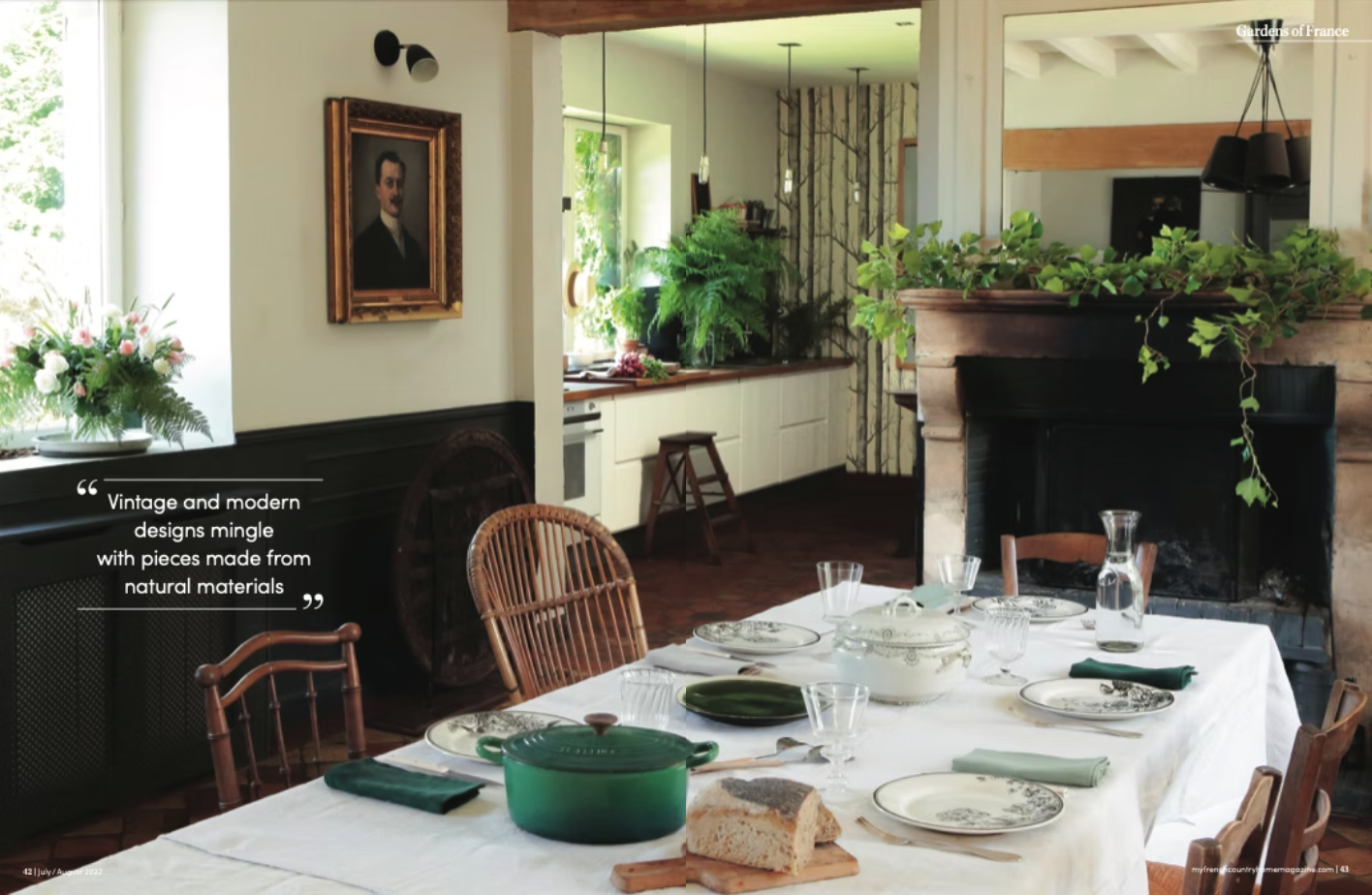 Une Maison dans le Perche, parution presse, salle à manger, déco vintage