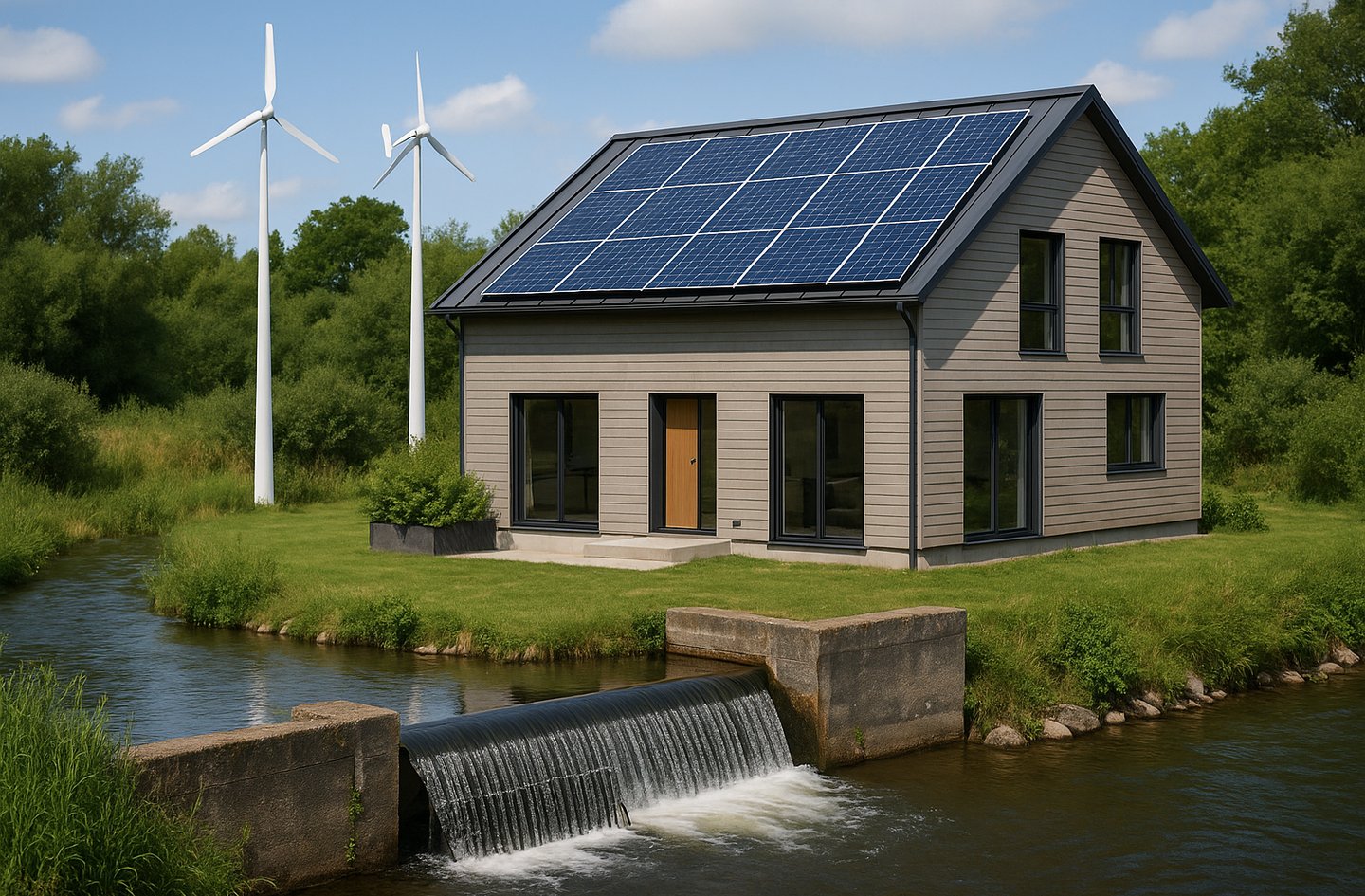 Maison autonome en énergie pour la journée mondiale de l'energie.