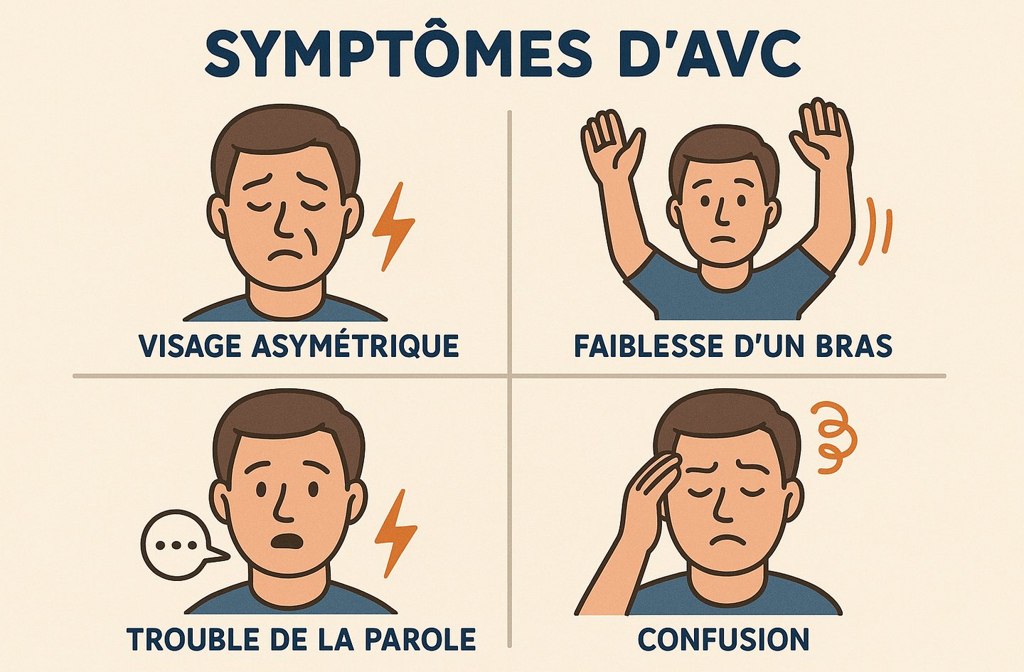 Illustration symptômes d'AVC - Journée mondiale des AVC