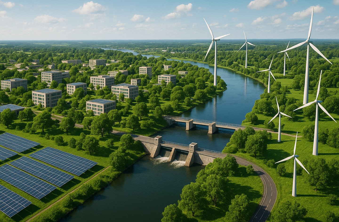 Ville durable vue du ciel - Journée mondiale des villes