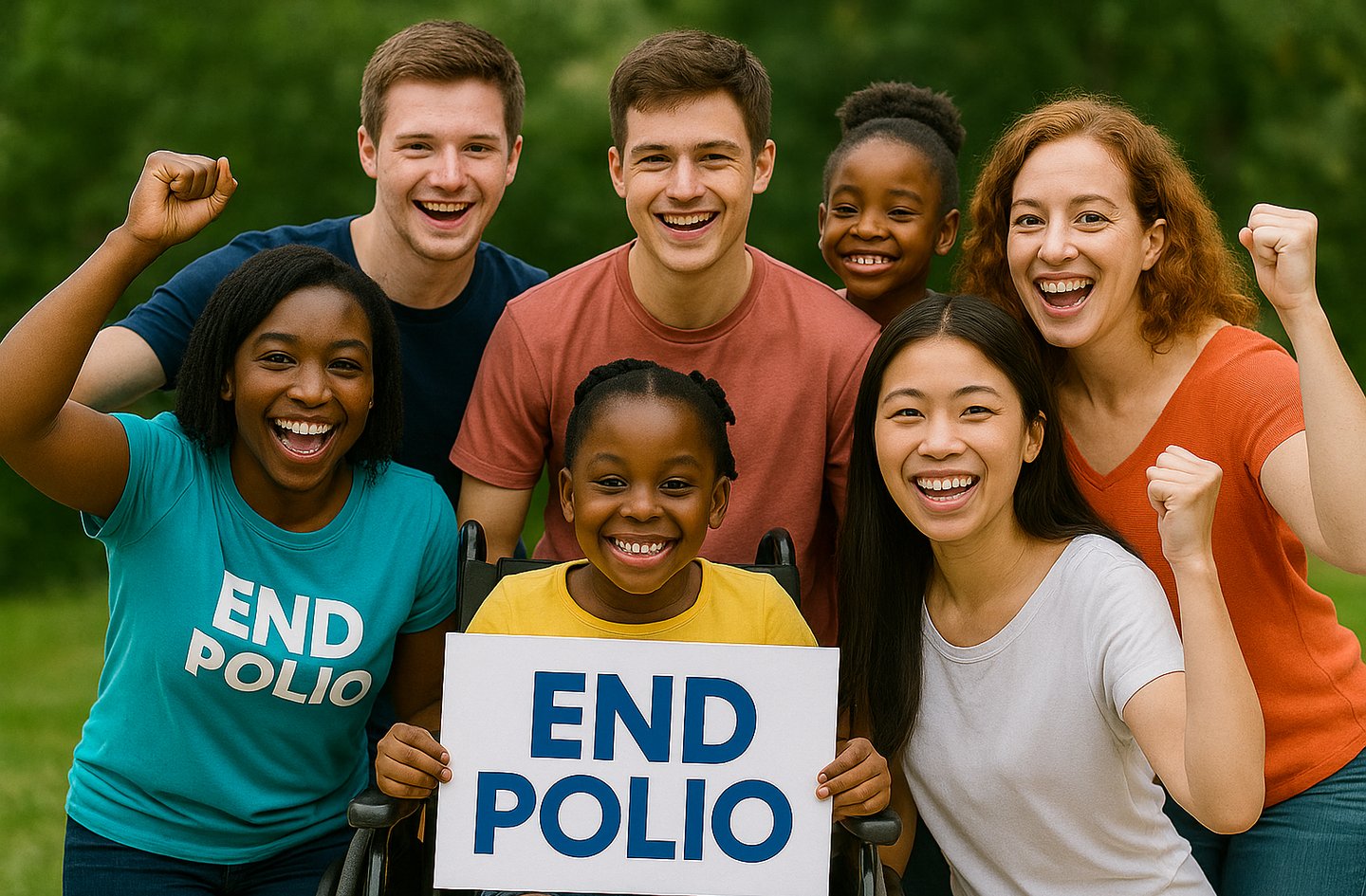 Photo de groupe - journée mondiale de lutte contre la polio