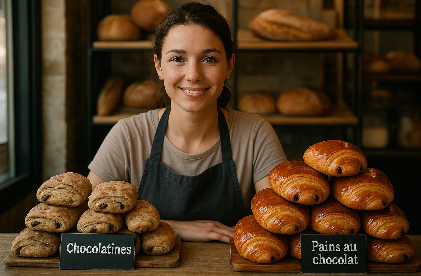 "Boulangère" - Journée mondiale du pain au chocolat (ou chocolatine)