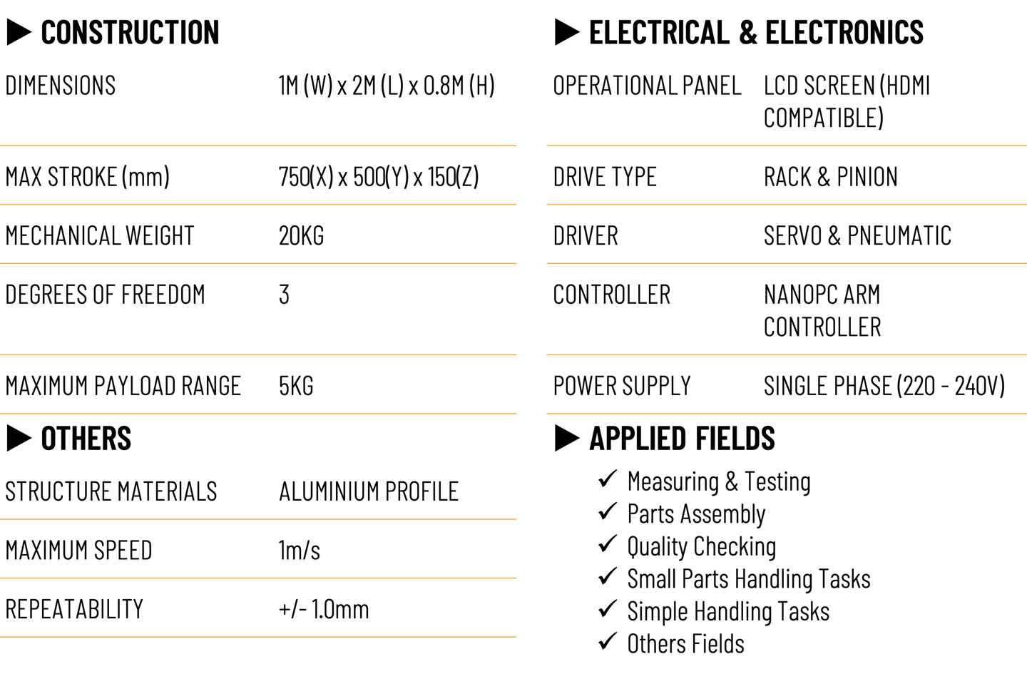Linear Robot Model TLR005X