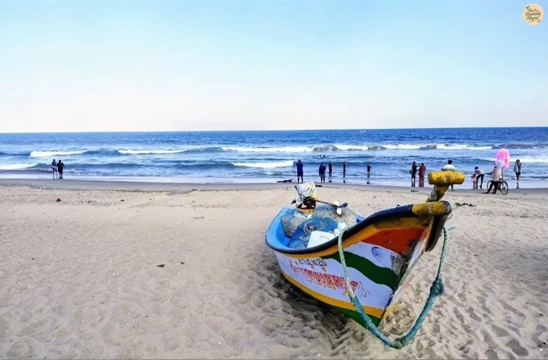 Calm waves over white sands at Pondicherry’s Serenity Beach.
