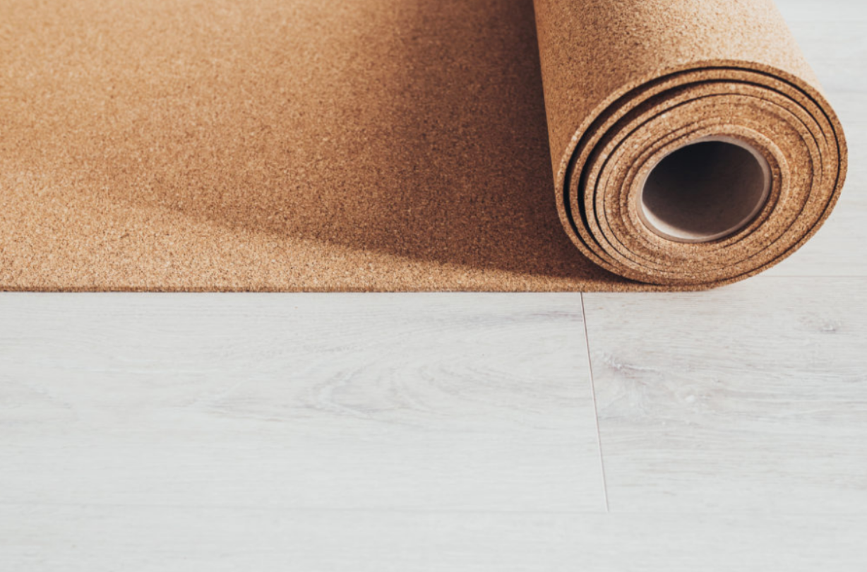 Cork underlayment for hardwood and LVP flooring