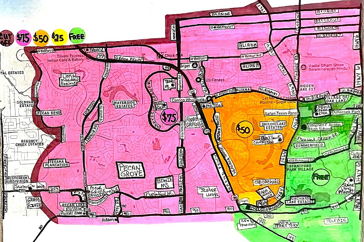 DELIVERY AREA MAP 3 of 4 Moonwalks & Entertainables Bookings 832-216-8423