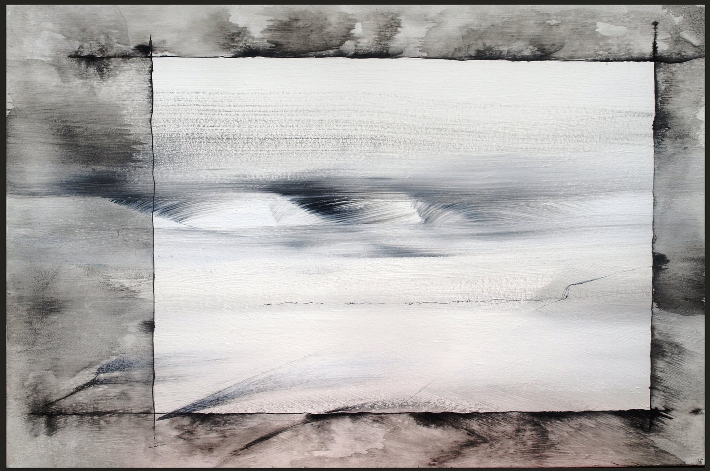 Jaï - Acrylique sur toile "Malgré nos yeux fermés" 81x54cm - Collection "Les grands Espaces " 2025