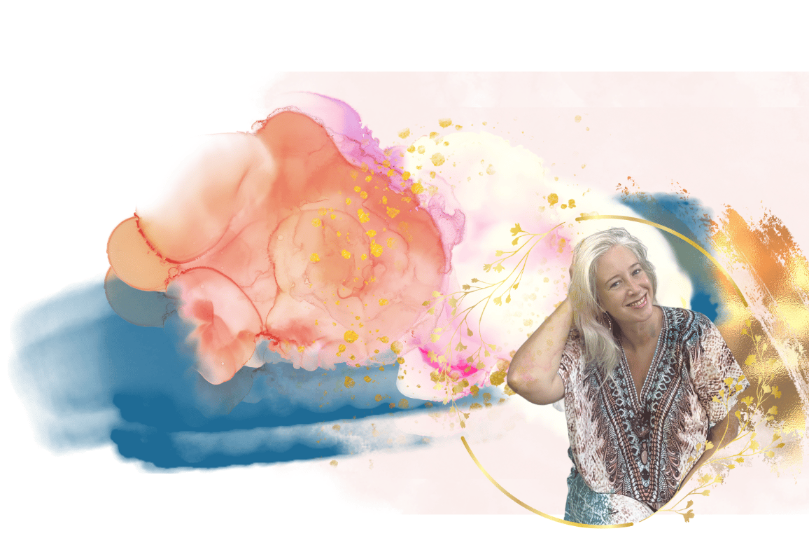 Maryann smiling in golden circle, guiding soulful change across corporate and spiritual worlds