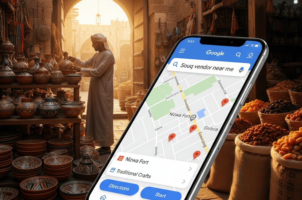 a person standing in front of a building with a map on it