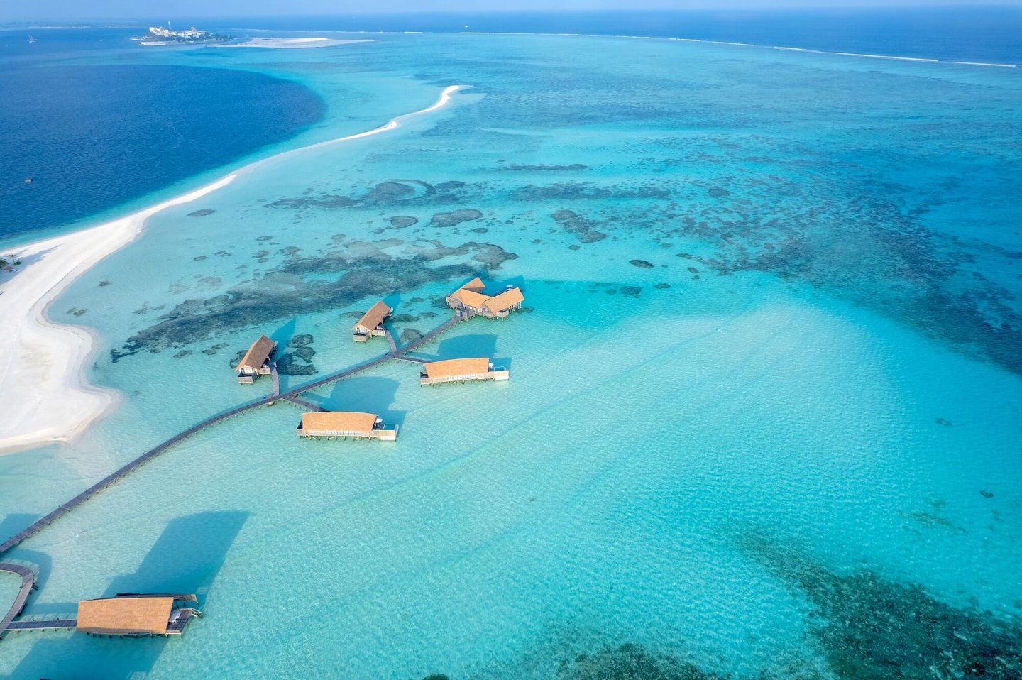 COMO Cocoa Island Maldives overewater villas arial view