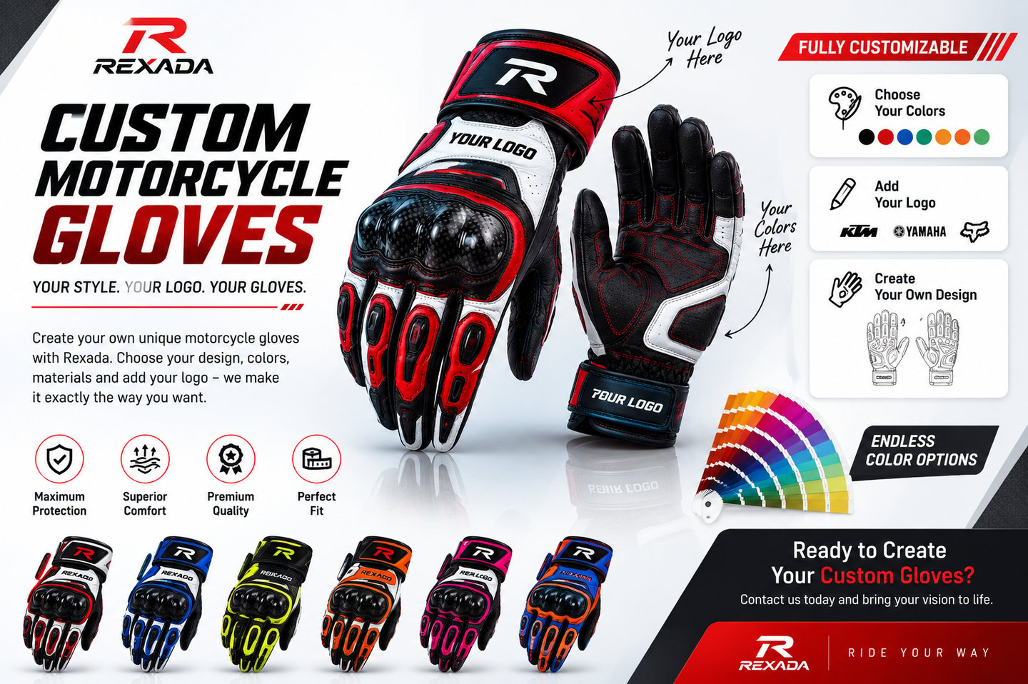 Custom Motorcycle Gloves