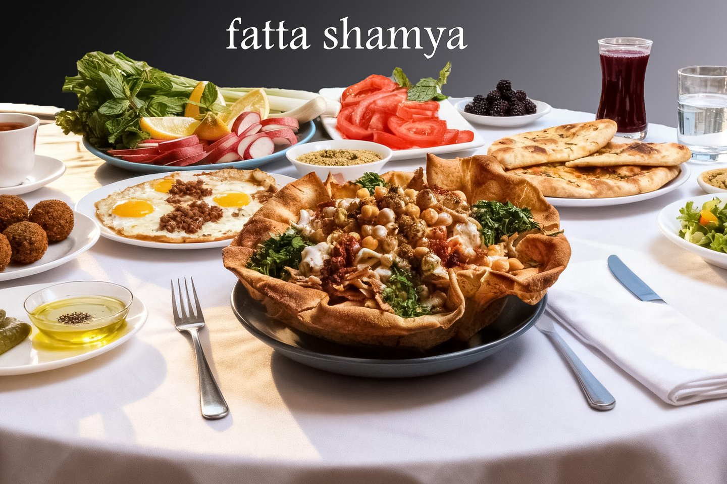 تصوير احترافي لطبق فتة شامية  مأكولات شرقية في الرياض: خدمات تصوير طعام للمطاعم.