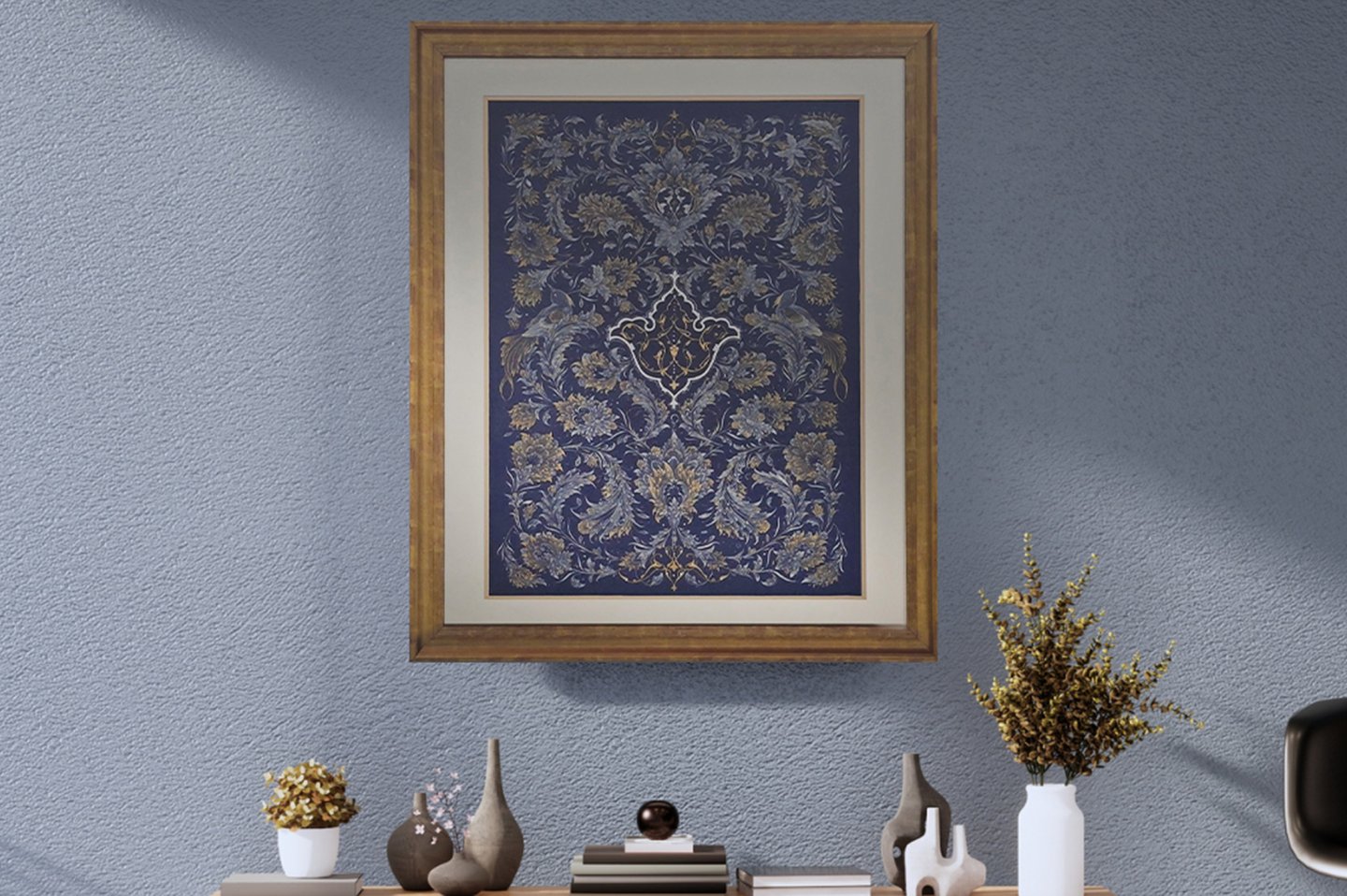 khataii floral interlacing design - Prints - Framed in Room