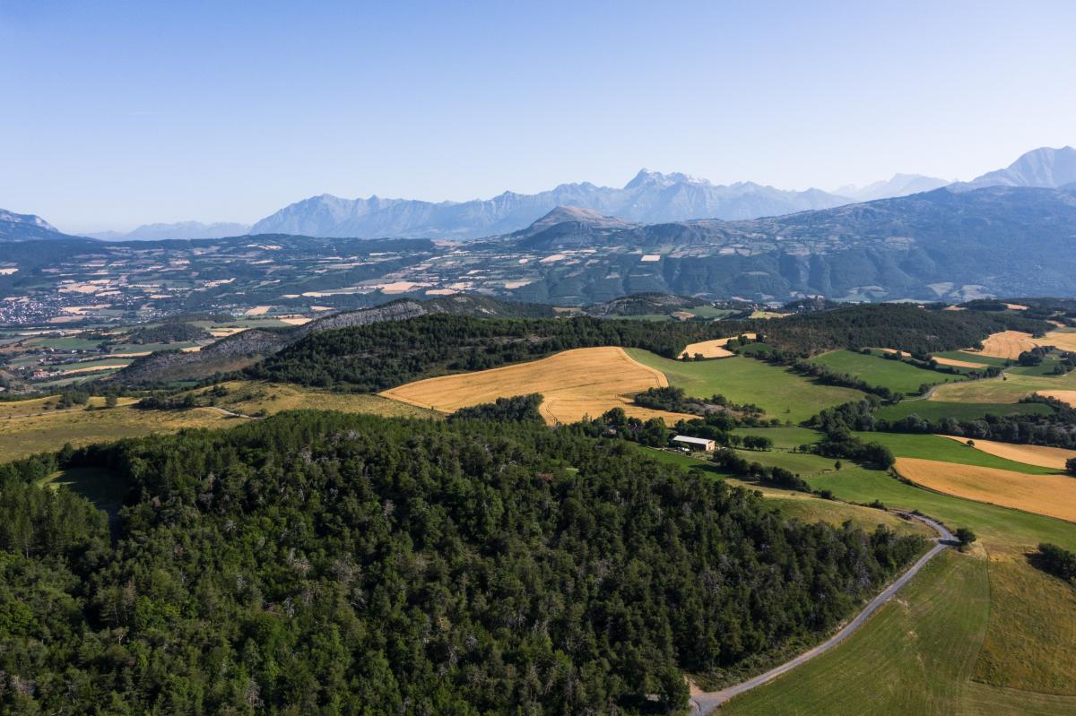 Vue d'ensemble sur la vallée de l'Avance, Hautes-Alpes.