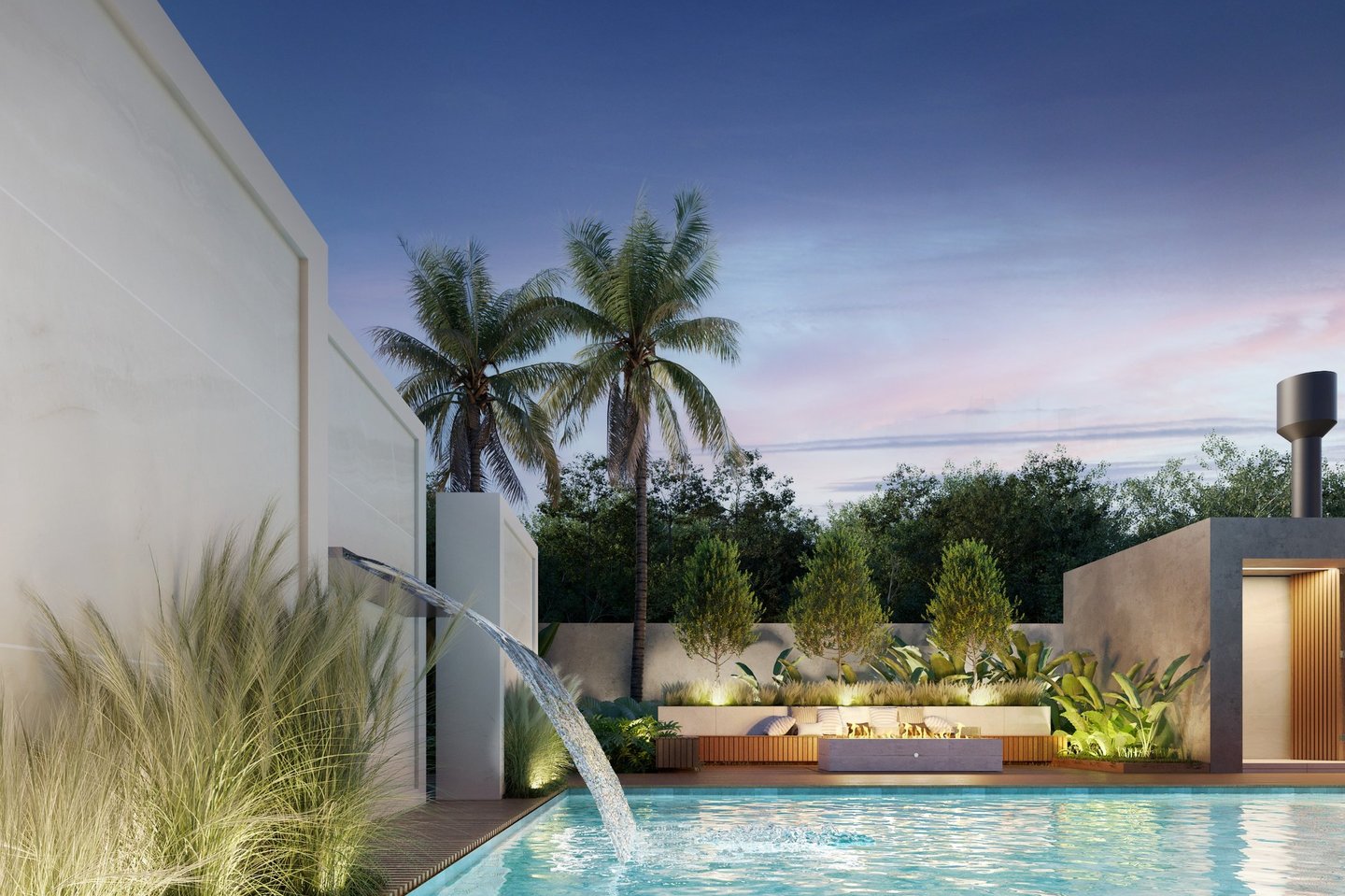 projeto de casa com piscina grande