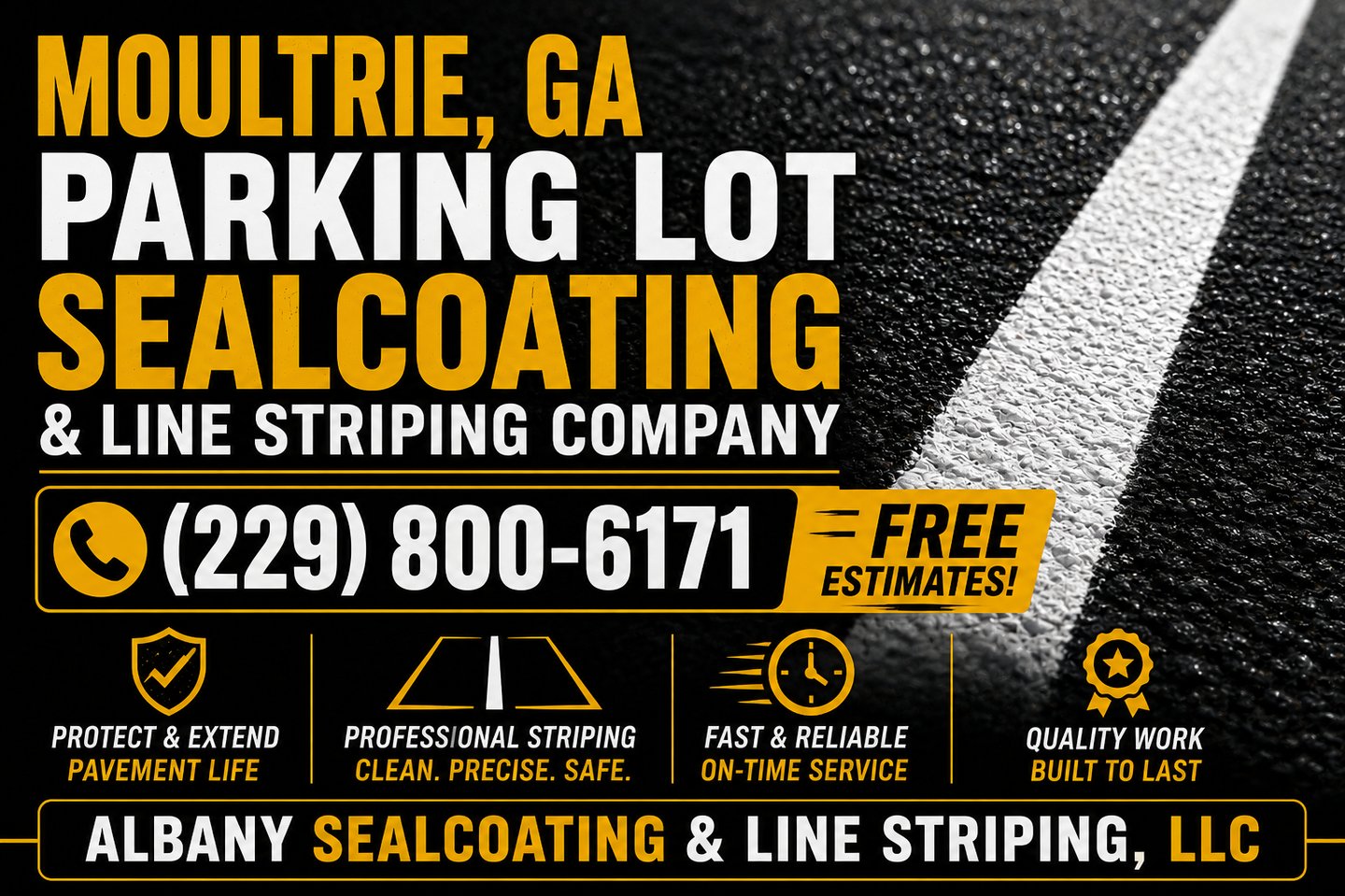 Moultrie, GA Parking Lot Sealcoating & Line Striping Company