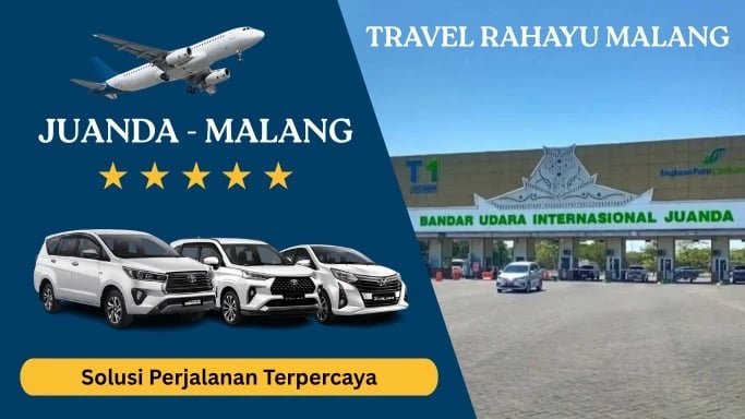 Travel Rahayu Malang rute Juanda ke Malang pakai mobil Innova, Avanza, Calya. foto pesawat terbang