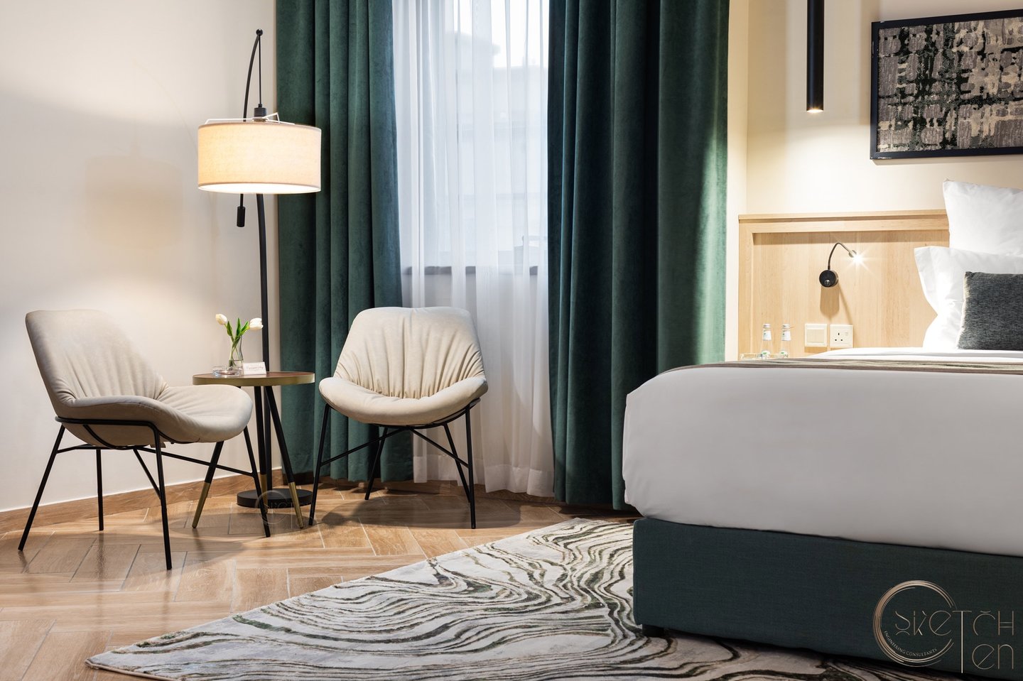 modern furnishings and elegant lighting, hotel