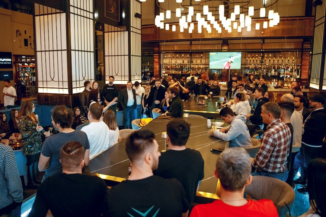 a closeup with all participants of the blockchain event