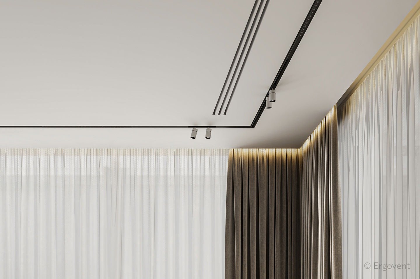 ERGOVENT LINEO-PRO CONDI 3 Slot linear diffuser in a luxury interior ceiling