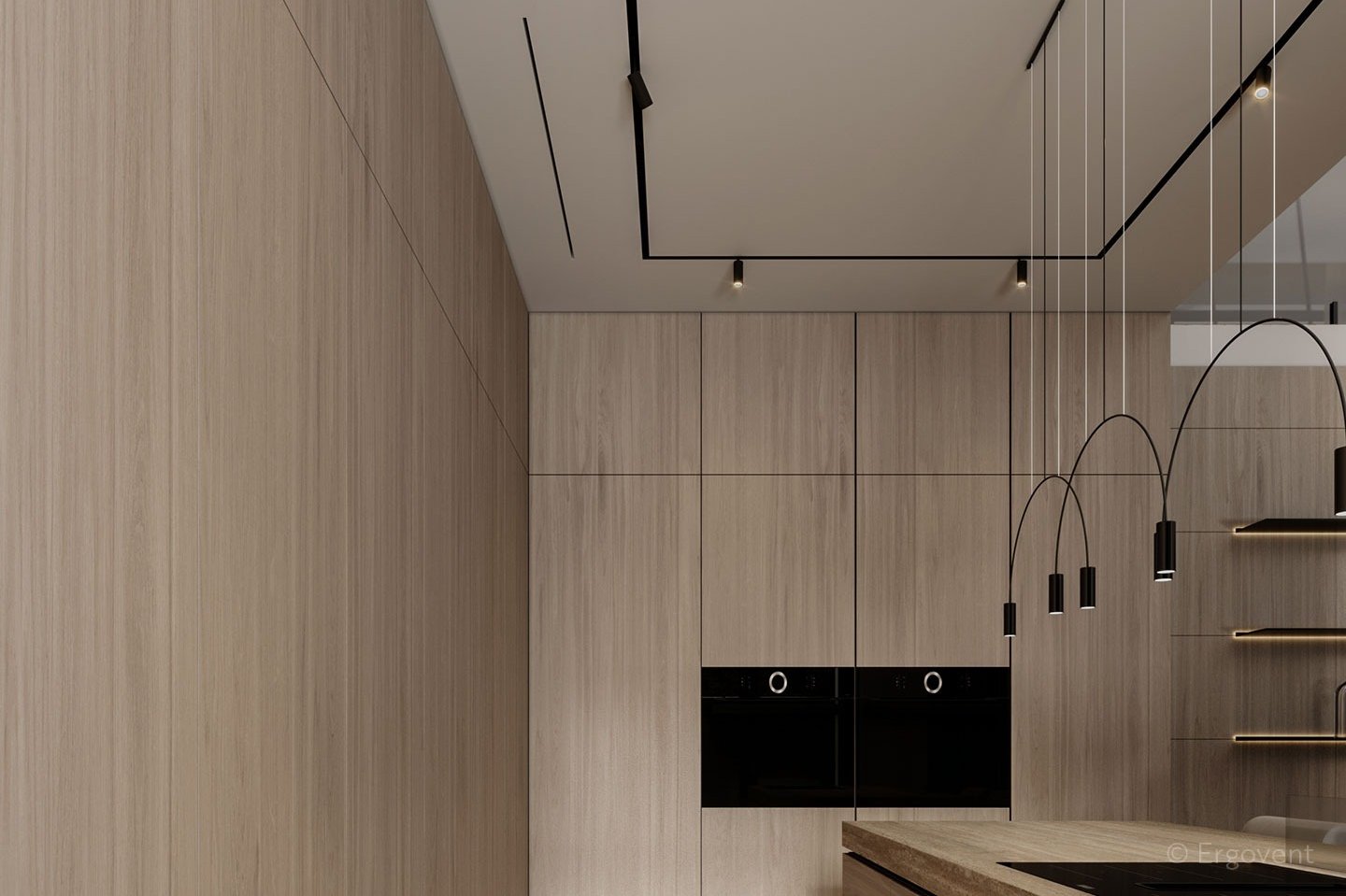ERGOVENT LINEO PRO PROFILE 75x1050mm installed in luxury batroom ceiling showing seamless dual