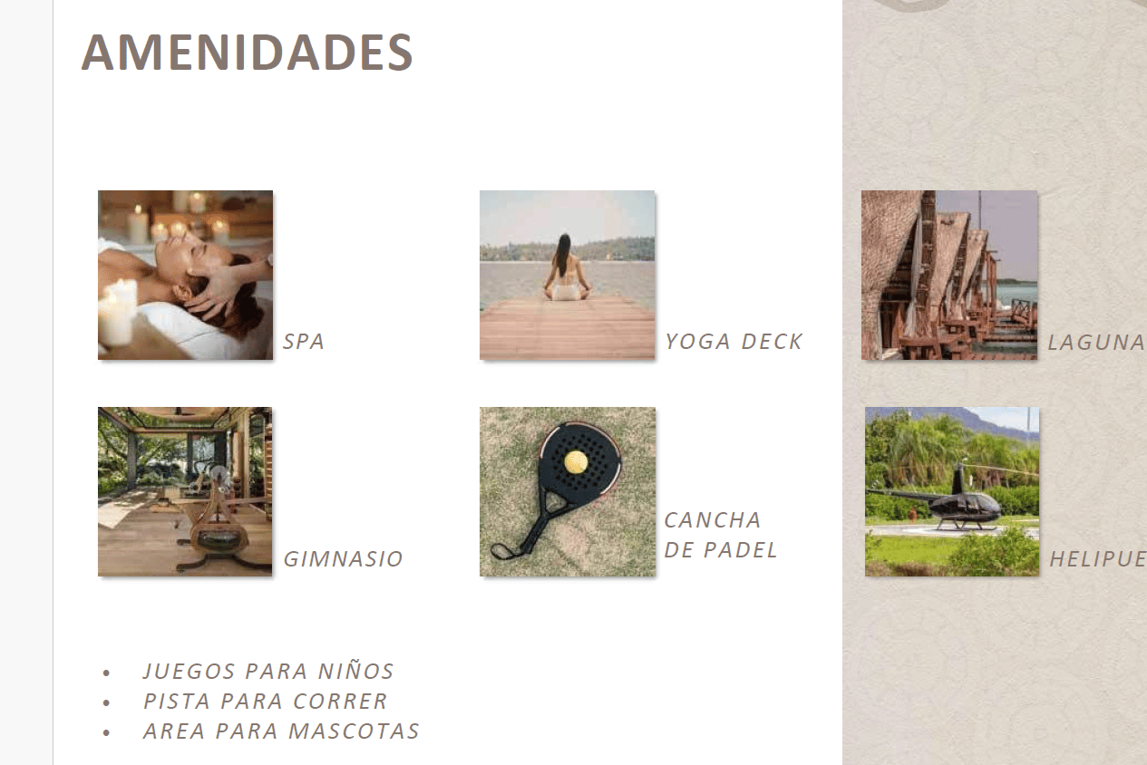 marayé amenidades, spa, yoga, gym, padel, pista, jogging, pets, mascotas y helipuerto en maraye