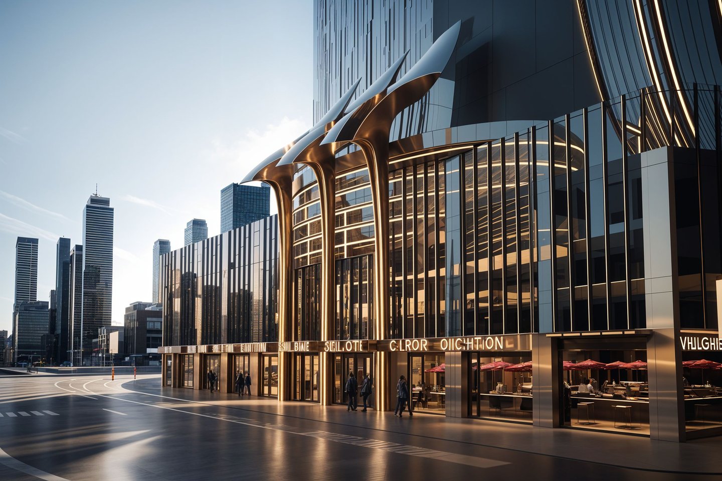 Landmark pavilion architecture featuring a sculptural poolside canopy in Singapore