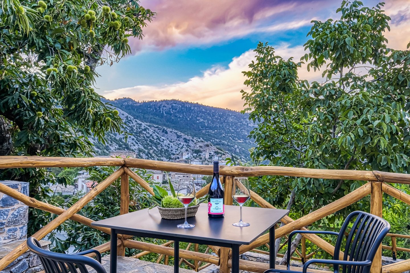 photoshoot of Kallisto Hotel view in Kastanitsa, Arcadia