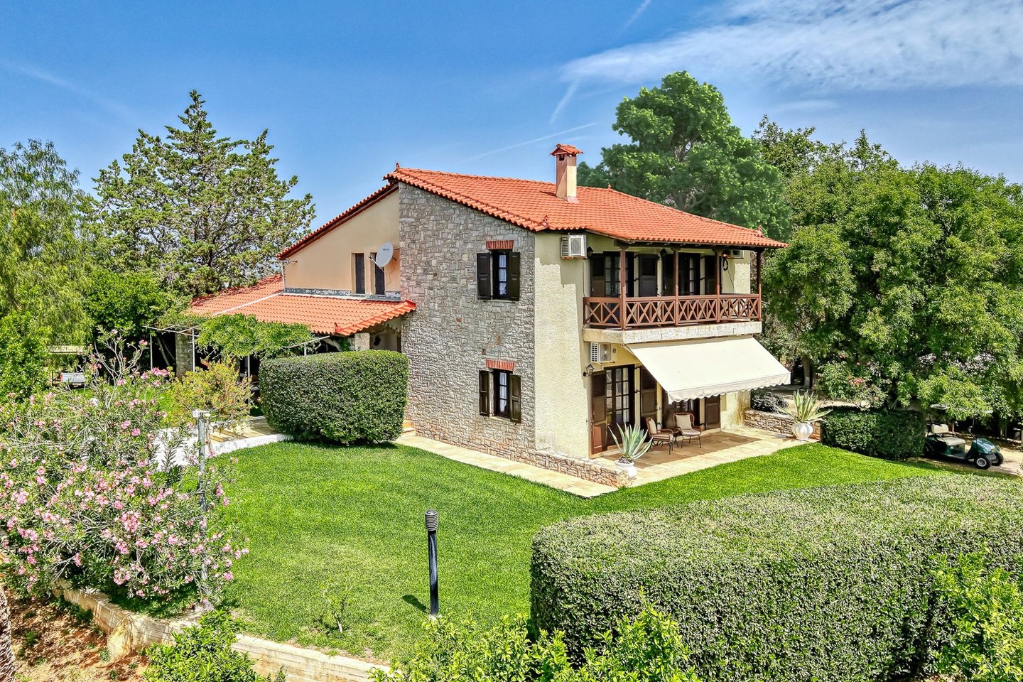 Drone Exterior Photoshoot of Orange Grove villa in Nafplio