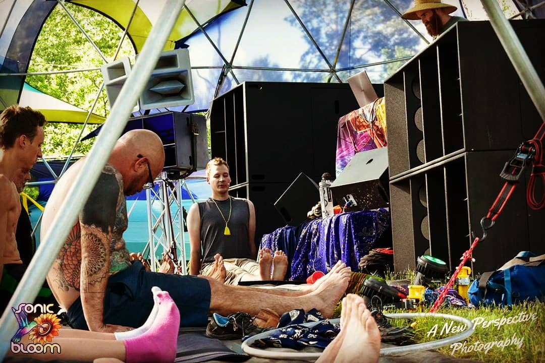 Jack Utermoehl Teaching Yoga at Sonic Bloom